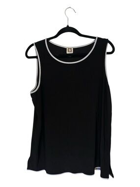 Anne Klein Black Tank Top with White Trim